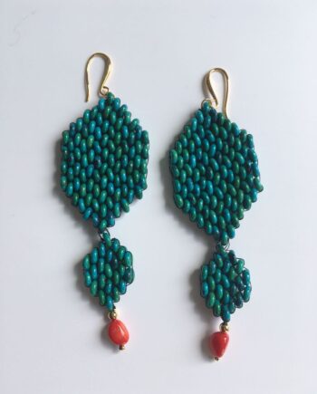dark coral earrings Maria mastori